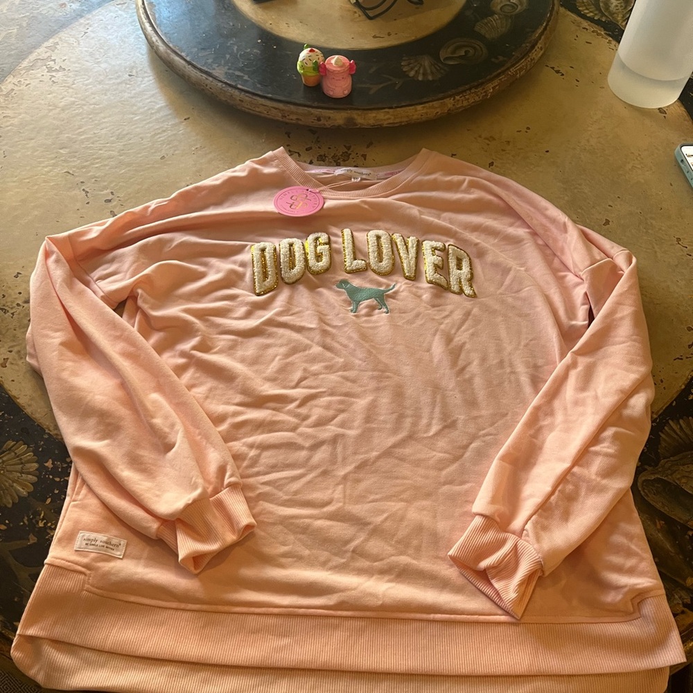 Simply Southern Pink and Gold Sweatshirt